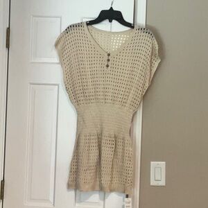 Cupshe Tan Cap Sleeve Cropped Tunic